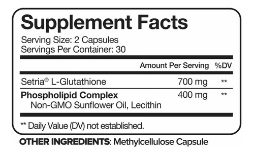 Glutatión Liposomal Setria 700mg 60 Capsulas