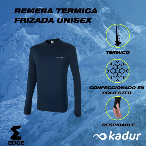 Remera Manga Larga Frisada Termica Combo X3 Invierno Edge