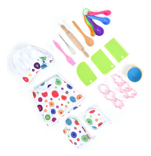 26 Pcs Children Chef Set Lavable Safe Kids Chef Juego De
