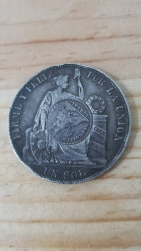 1894 Plata Guatemala Peso 1/2 Real Contraestampado En 1894 (Usado)