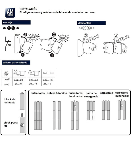 Boton Pulsador Verde C/ Luz 24vdc 22mm Am-e