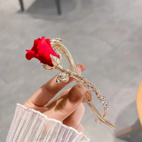 D Pinza For El Pelo Con Forma De Rosa Coreana Elegant Twist
