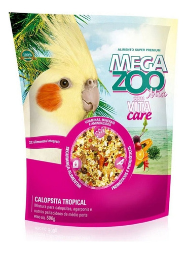 Ração Megazoo mix com Vita Care para Calopsita 500g
