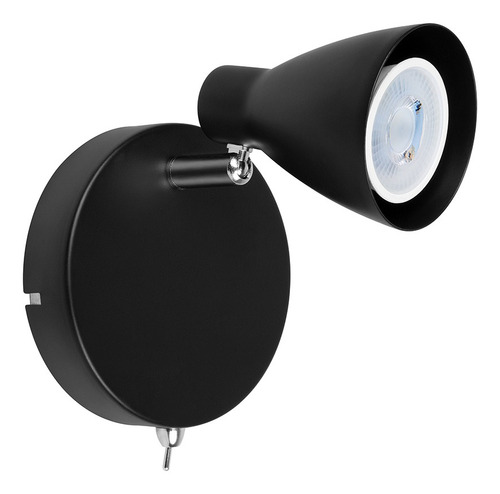 Lampara De Pared Para Recamara Minimalista 1 Foco 50w Gu10 Estructura Negro