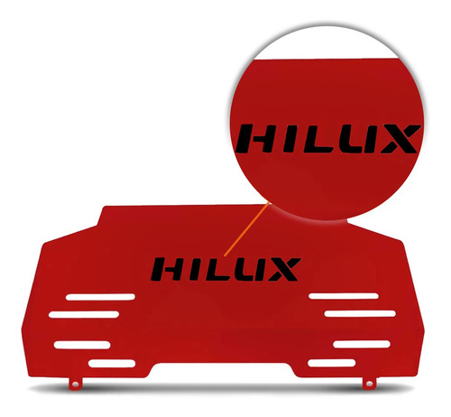 Imagem 2 de 4 de Protetor De Carter Peito De Aço Hilux 2016 A 2021 Vermelho