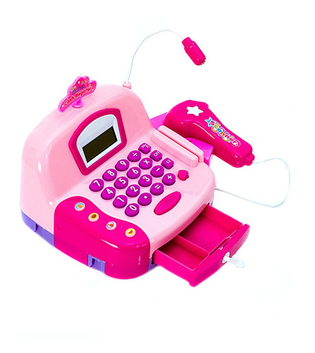 Caixa Registradora Rosa Funciona De Verdade Com Calculadora