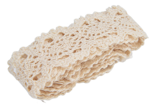 Fita De Renda Bordada, Algodão, Bege, Rede De 3 Cm De Largur