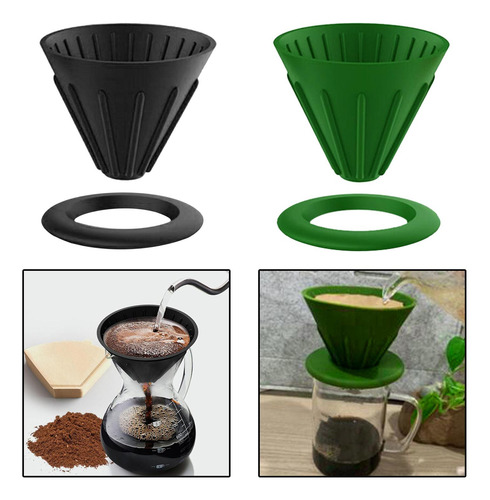 Juego De 2 Tazas De Filtro De Café De Silicona Plegables