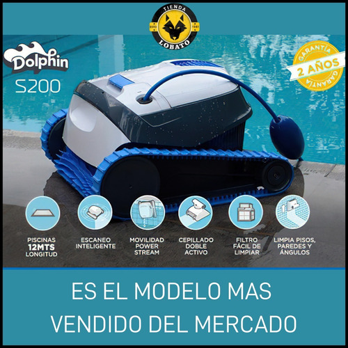 Imagen 2 de 10 de Robot Dolphin S200 Limpia Piscina Pared Piso Fondo Automatic