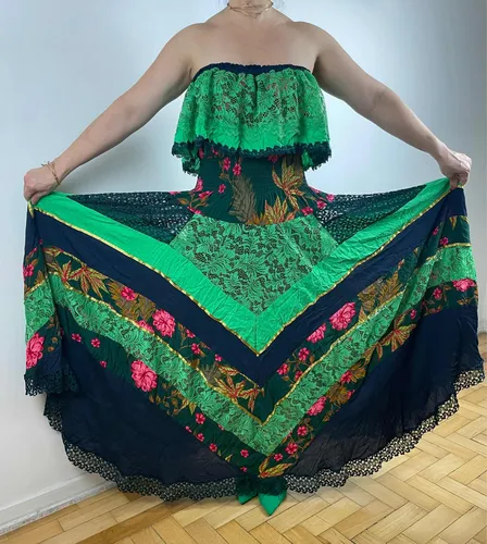 Vestido 2025 cigana estampado