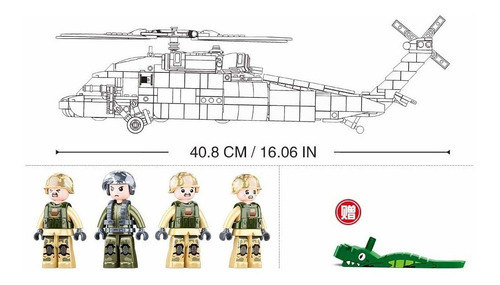 Set Helicoptero Blackhawk & Ah-1z Viper, Compatible Lego