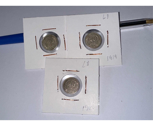 3 Moedas 20 Reis 1919/1920/1921 Originais C04 (Usado)
