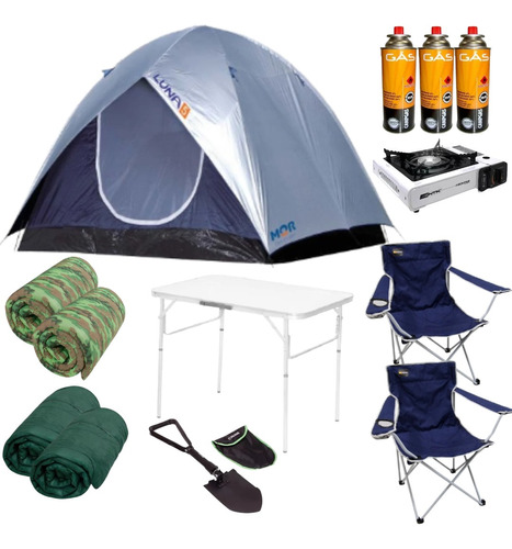 Barraca De Camping Luna 5 C/mesa + Cadeira E Acessórios