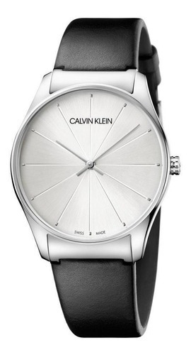 Reloj clásico de cuero negro Calvin Klein para hombre K4d211c6