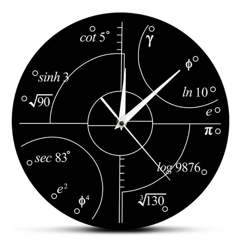 Reloj De Acrilico Para Pared Diseño Ecuaciones Matematica
