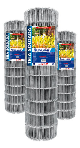 Tela Soldada Galvanizada Fio 1,65mm 25x1,50 - São Jorge