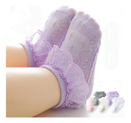 5 Pares De Calcetines De Algodón Con Encaje Para Niños Prima