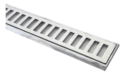 Ralo Linear 10x100 Cm Grelha + Tela Anti Inseto Aluminio
