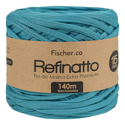 Fio Malha Extra Premium Refinatto Amigurumi 15mm Fischer Cor Azul Bonde