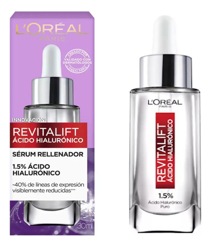 2 Pack L´oreal PARIS Revitalift Acido Hialuronico 1.5% Serum 30ml Tipo De Piel +30