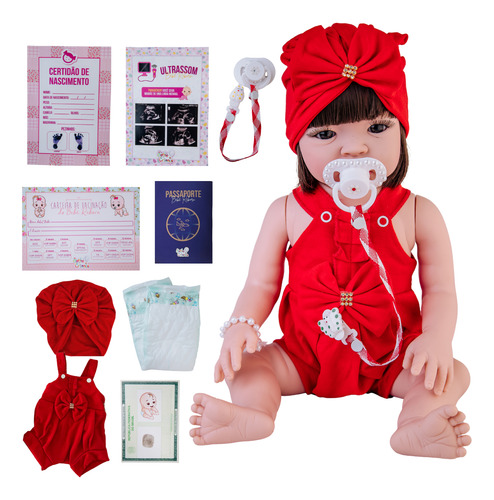 Bebê Reborn Com Itens Princesa Boneca Senta Silicone