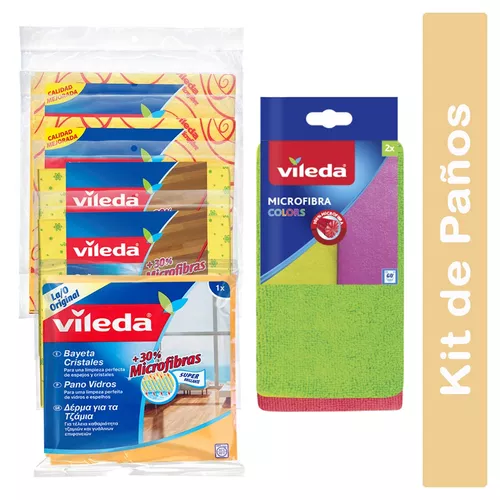 Vileda - Bayeta para cristales con 30% microfibras : : Hogar y  cocina