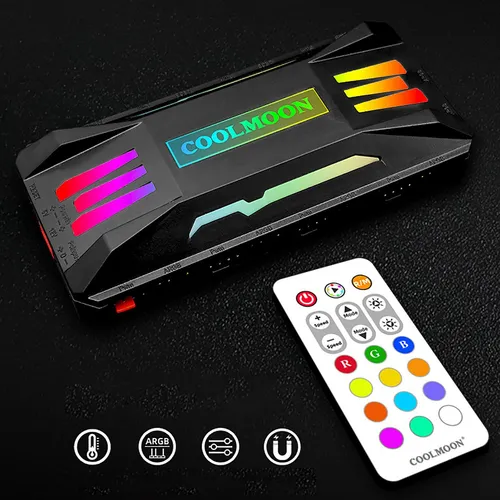 Controlador Rgb Inteligente Pwm Ventilador De Control Negro