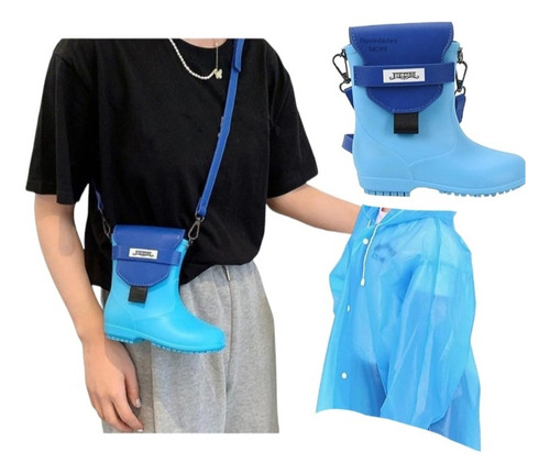 Bolsa En Forma De Bota De Lluvia + Impermeable Cool & Chic