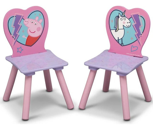 Set Infantil De Mesa Mesita Con 2 Sillas Peppa Pig Niña Color Rosa