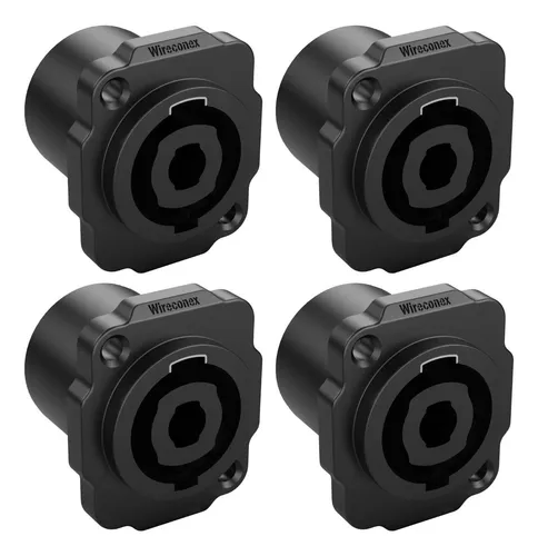 comprar Kit 4 Conectores Speakon Fêmea Painel Trava Metal Wireconex