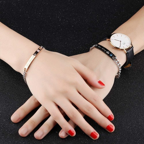 Imagen 2 de 7 de 2 Pulseras Pareja King Queen Rey Reina Regalo Novios Amor
