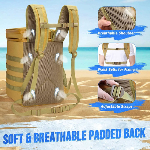 Hielera Mochila Tactica Termica 45 Latas Para Camping Playa