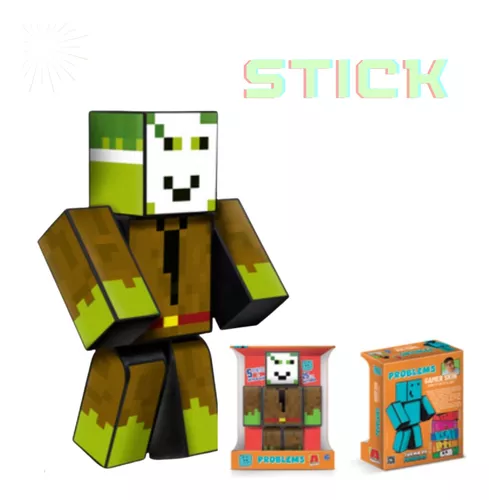 Kit 5 Bonecos Minecraft 25cm Turma Do Problems Streamers