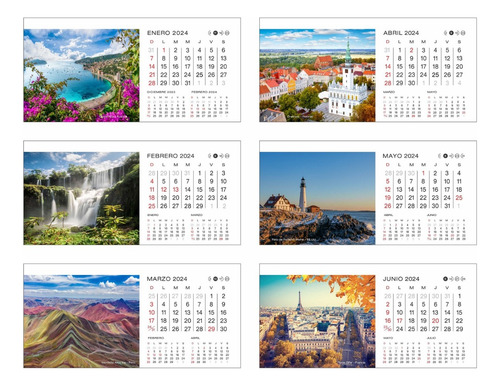 50 X Calendarios Almanaques 2024 Anillado Escritorio C/logo