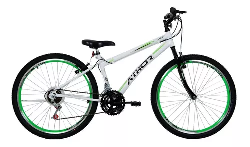 Bicicleta aro 24 masc preta rebaixada com aro aero verde