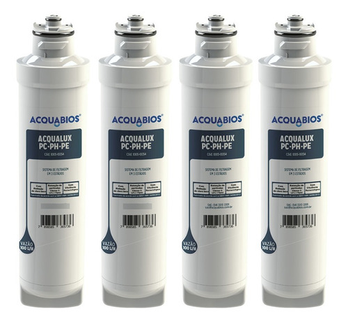 Kit 4 Refil Acqualux P/ Filtro Electrolux Pc Ph Pe Acquabios