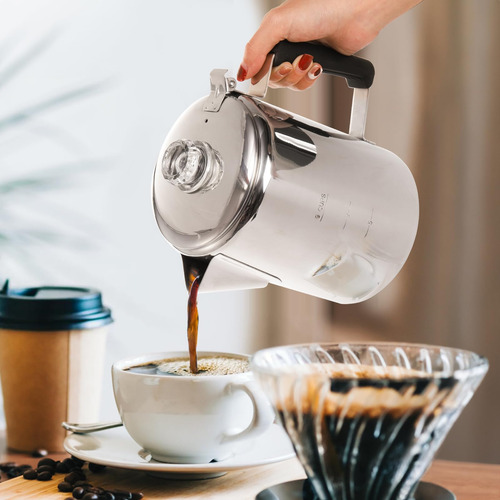 Cididu - Cafetera De Acero Inoxidable, Cafetera Duradera Par