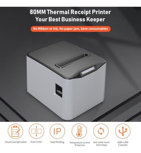 Impresora Trmica 80mm Usb+lan Alta Velocidad Para Negocios