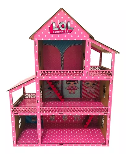 Casinha De Boneca Polly Mdf Pintada Adesivada 43 Móveis cru - Princesa  Artesanatos - Casinha de Boneca - Magazine Luiza