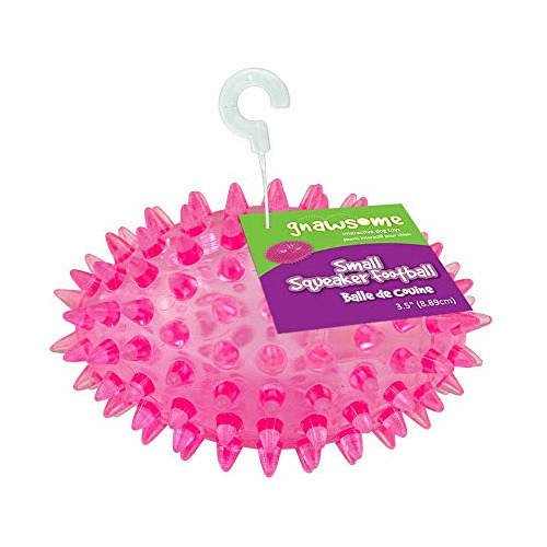 Gnawsome 3.5  Spiky Squeaker Football Dog Toy - Pequeño, Li