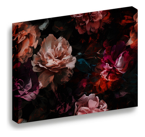 Cuadro Lienzo Canvas Peonia Oleo Vintage Sala Cuarto 80120cm