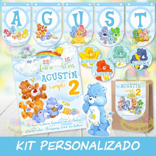 Kit Imprimible Ositos Cariñosos Nene Personalizado