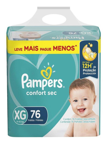 Fraldas Pampers Confort Sec Top Tamanho Xg Com 76 Unidades