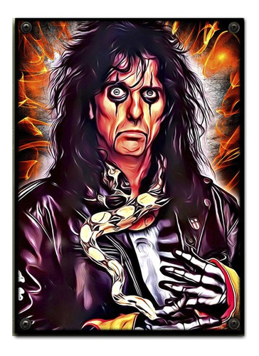 #521 - Cuadro Vintage 21 X 29 Cm / Alice Cooper Rock Poster 