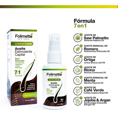 Anticaída Saw Palmetto Natural Dht Blocker Alopecia Androgen