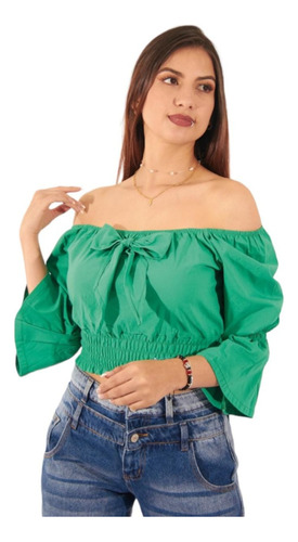 Blusa Para Dama Cuello Abierto, Cuello Bandeja (2216)