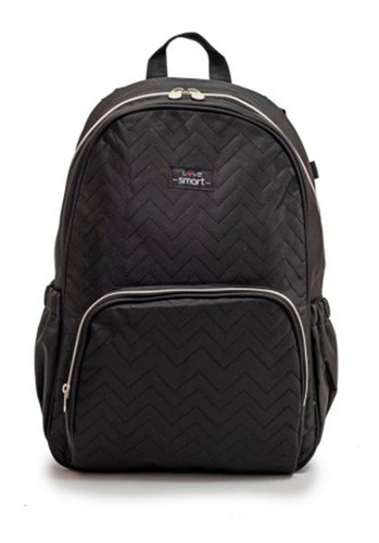 Mochila Maternal Bebe Con Cambiador Y Bolsillo Termico Negro