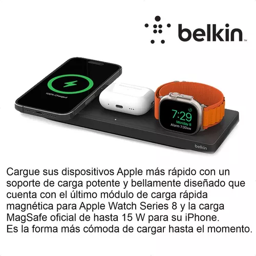 Base de carga inalámbrica Belkin BoostCharge 15 W Negro + Cargador