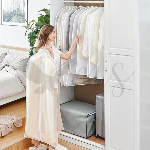 Capa Para Roupa Protetora Vestido Casaco Com Zíper 120cm