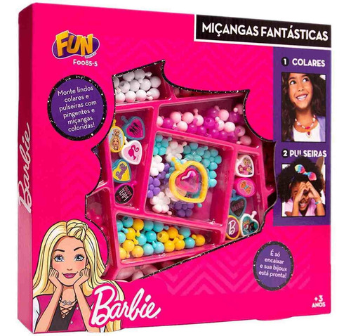 Kit Miçangas Fantásticas - Colares E Pulseiras  Barbie - Fun